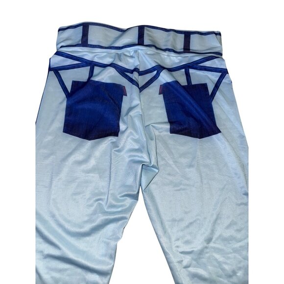 Light Blue ChicMe XL Leggings Faux Jean Denim Sexy Stretch Pants‎ Tight Club - Picture 4 of 7